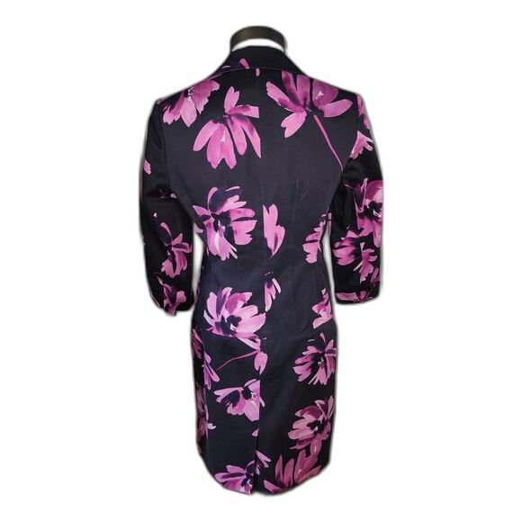 HOBBS London Navy & Pink Floral Dress Suit Jacket Set Sz 6 - Picture 2 of 10